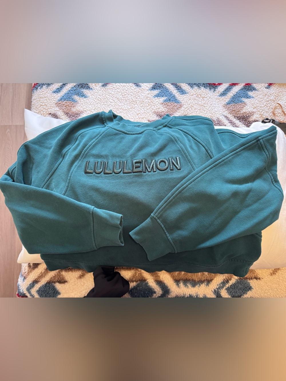 lululemon scuba wordmark Teal Crewneck Sweatshirt pullover